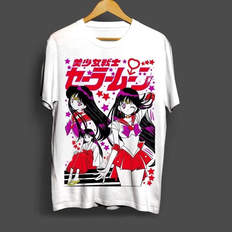 2026 New 1992 Japanese Animation "Sailor Moon" Japanese Retro Anime Beautiful High-Quality Short Sleeve T-Shirt Summer