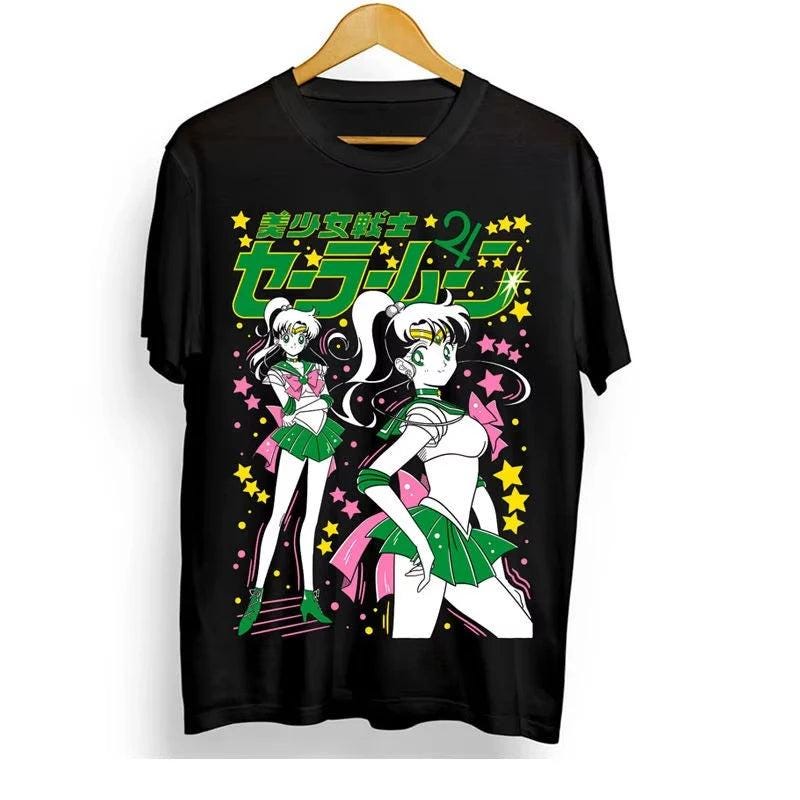 2026 New 1992 Japanese Animation "Sailor Moon" Japanese Retro Anime Beautiful High-Quality Short Sleeve T-Shirt Summer
