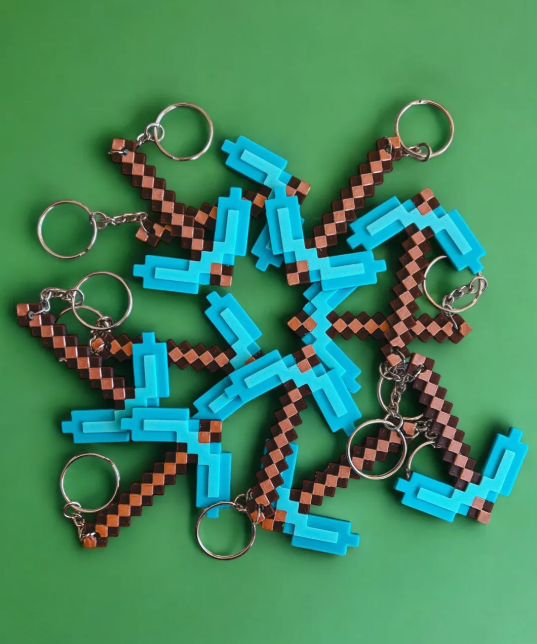 Minecraft Pick Axe key Chain Party Favor Gift