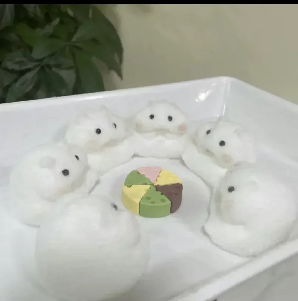 Squishy NEW Fidget Toy Handmade Silicone Mini Kawaii Plush Little Hamster Stress Relief Squishy Toy