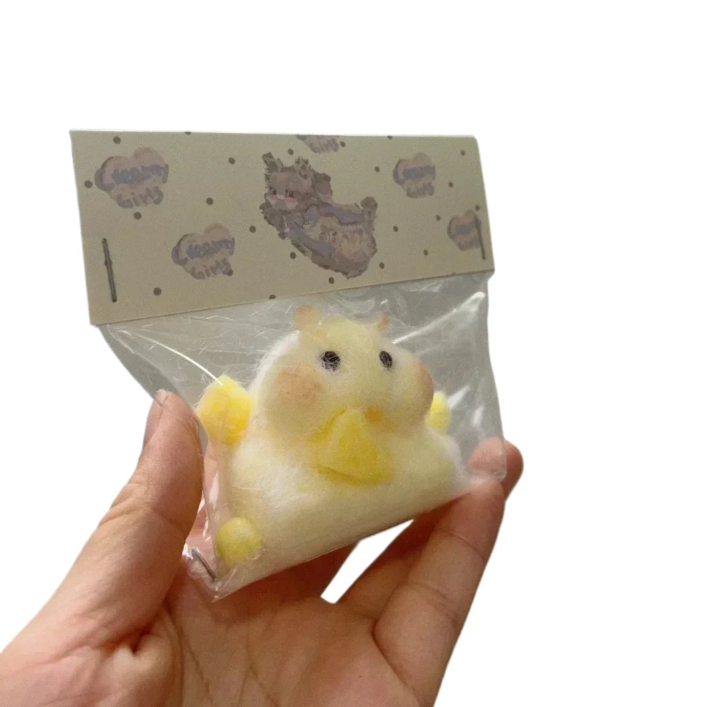 Squishy NEW Fidget Toy Handmade Silicone Mini Kawaii Plush Little Hamster Stress Relief Squishy Toy