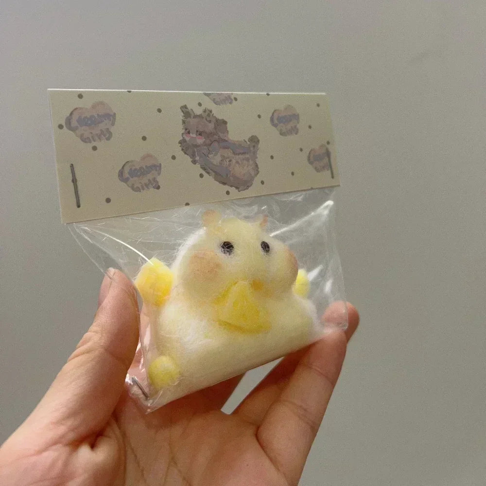 Squishy NEW Fidget Toy Handmade Silicone Mini Kawaii Plush Little Hamster Stress Relief Squishy Toy