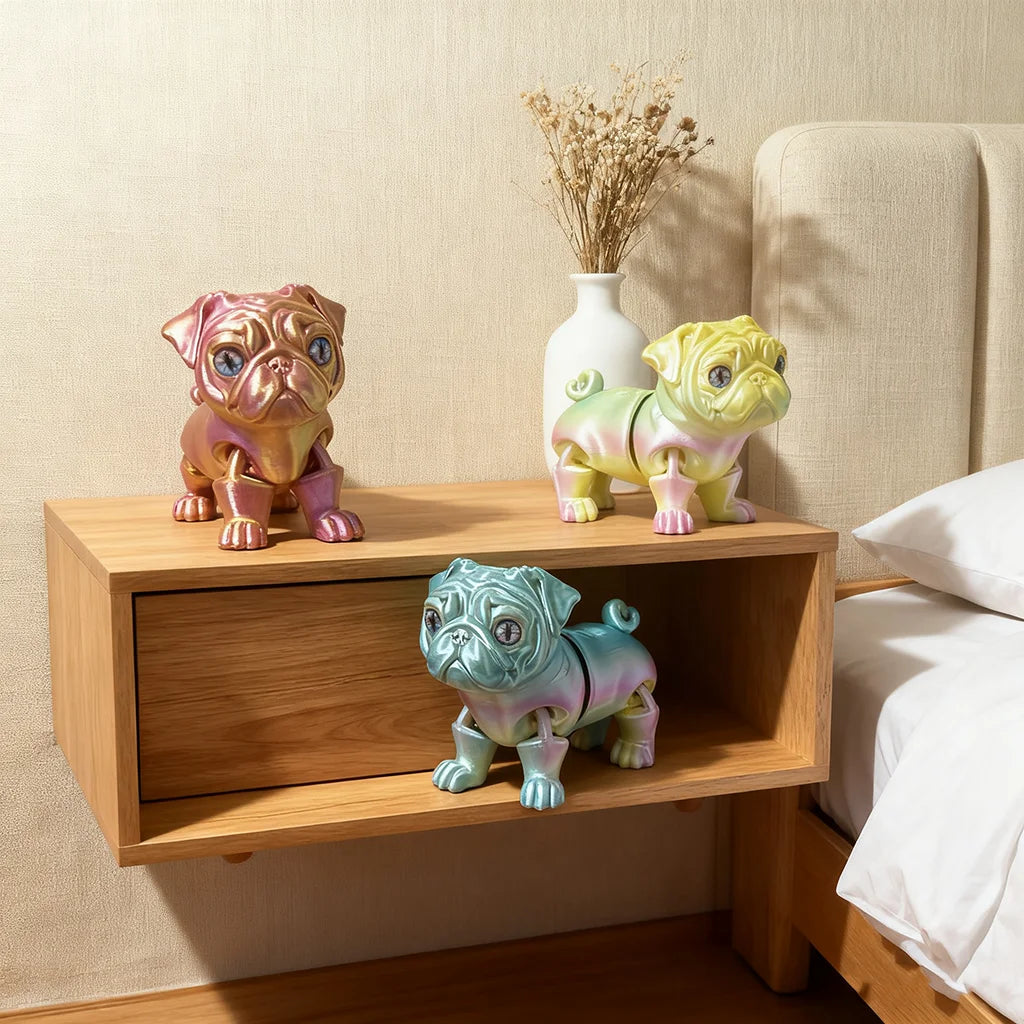 Vibrant 3D Printed Colorful Dog Statue: Versatile Home Decor