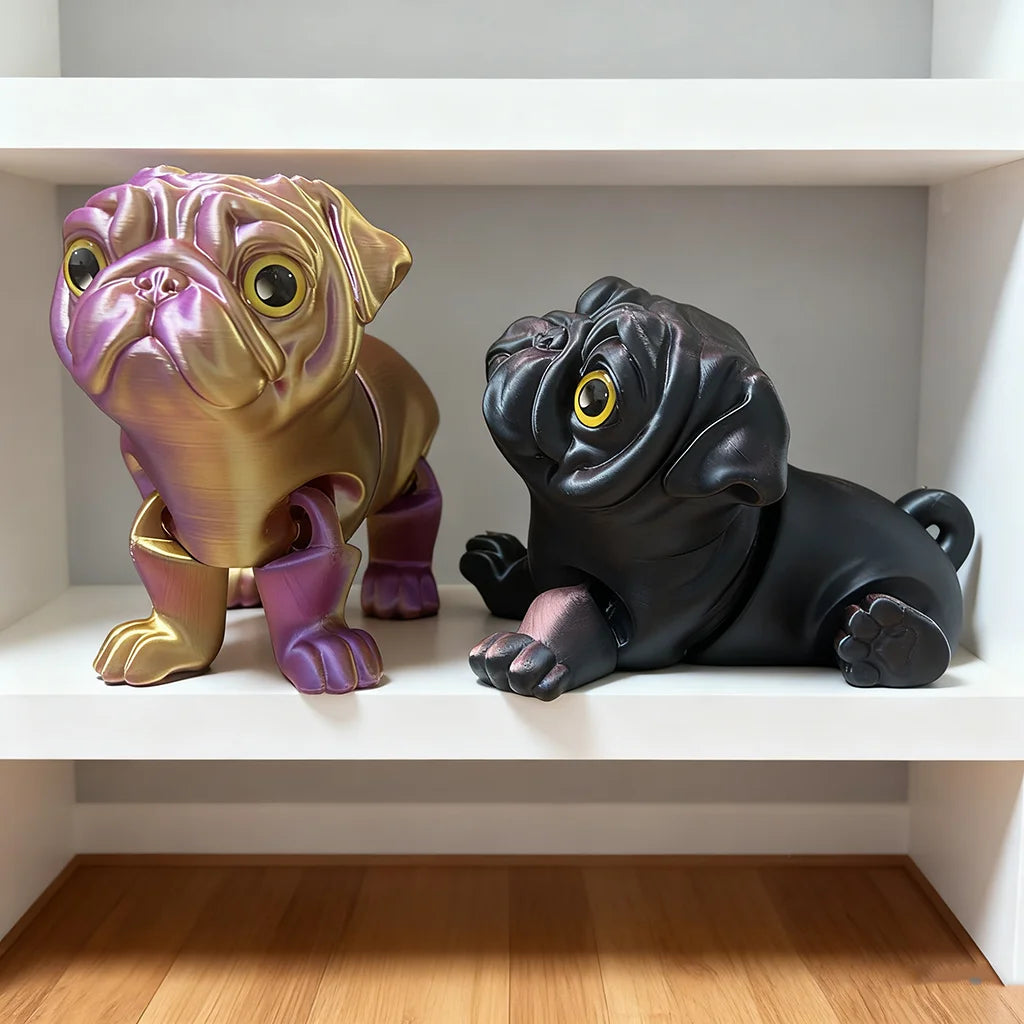 3D Printed Dog Statue, Flexible 3D Printed Animal, Colorful Figurines Statue, Gifts, 24Cm/9.45In, 15Cm/5.91In - MagikaPop