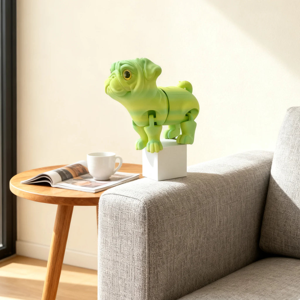 Vibrant 3D Printed Colorful Dog Statue: Versatile Home Decor