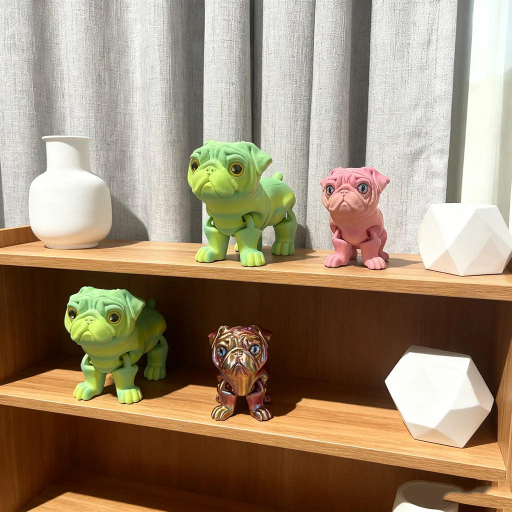 Vibrant 3D Printed Colorful Dog Statue: Versatile Home Decor