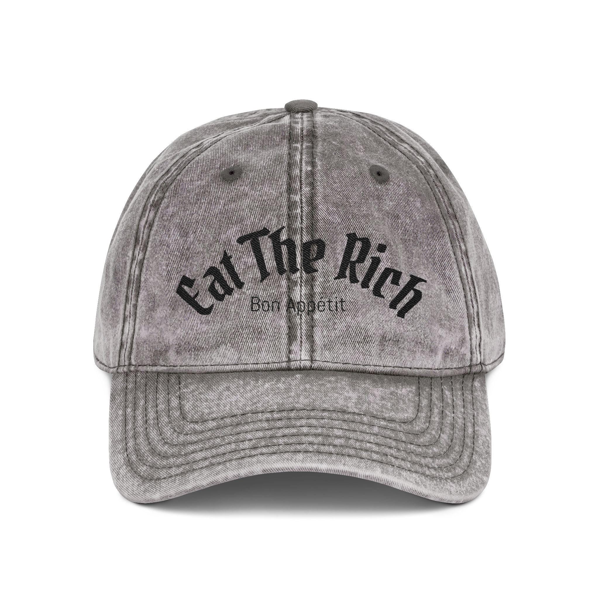 Vintage Embroidered Cap, Eat The Rich, Distressed Hat, Y2K Clothes, No Kings Movement