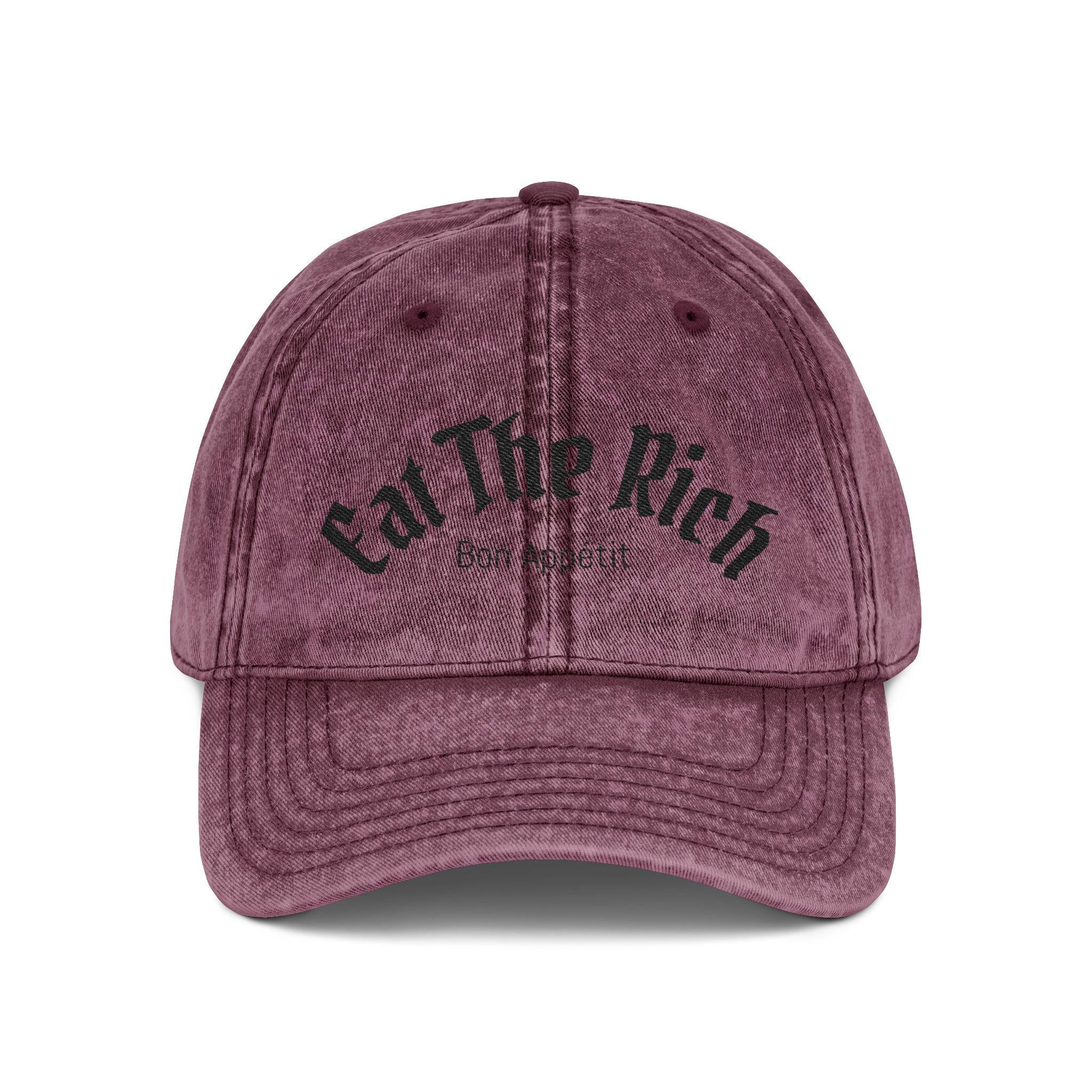 Vintage Embroidered Cap, Eat The Rich, Distressed Hat, Y2K Clothes, No Kings Movement