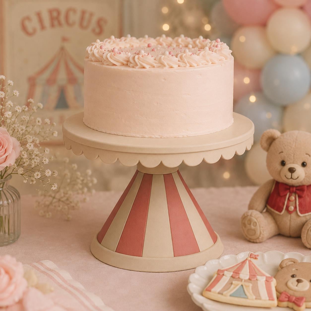 Vintage Striped Circus Party Cake Stand