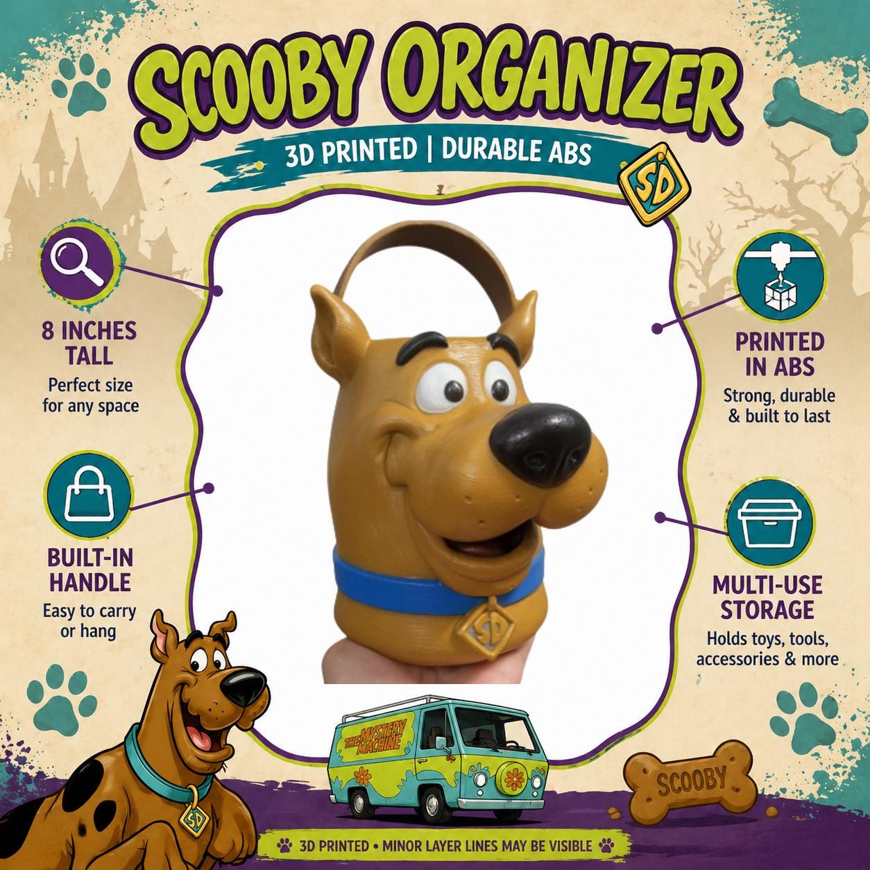 Vintage Style Halloween Bucket Scooby Doo Christmas Gift
