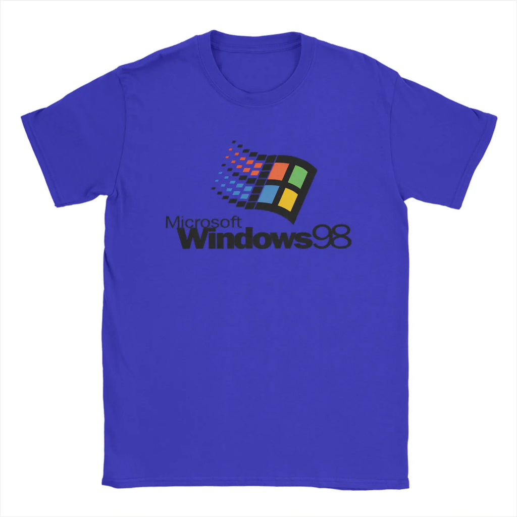 Y2K Retro Windows 98 stacked logo T Shirts Y2K