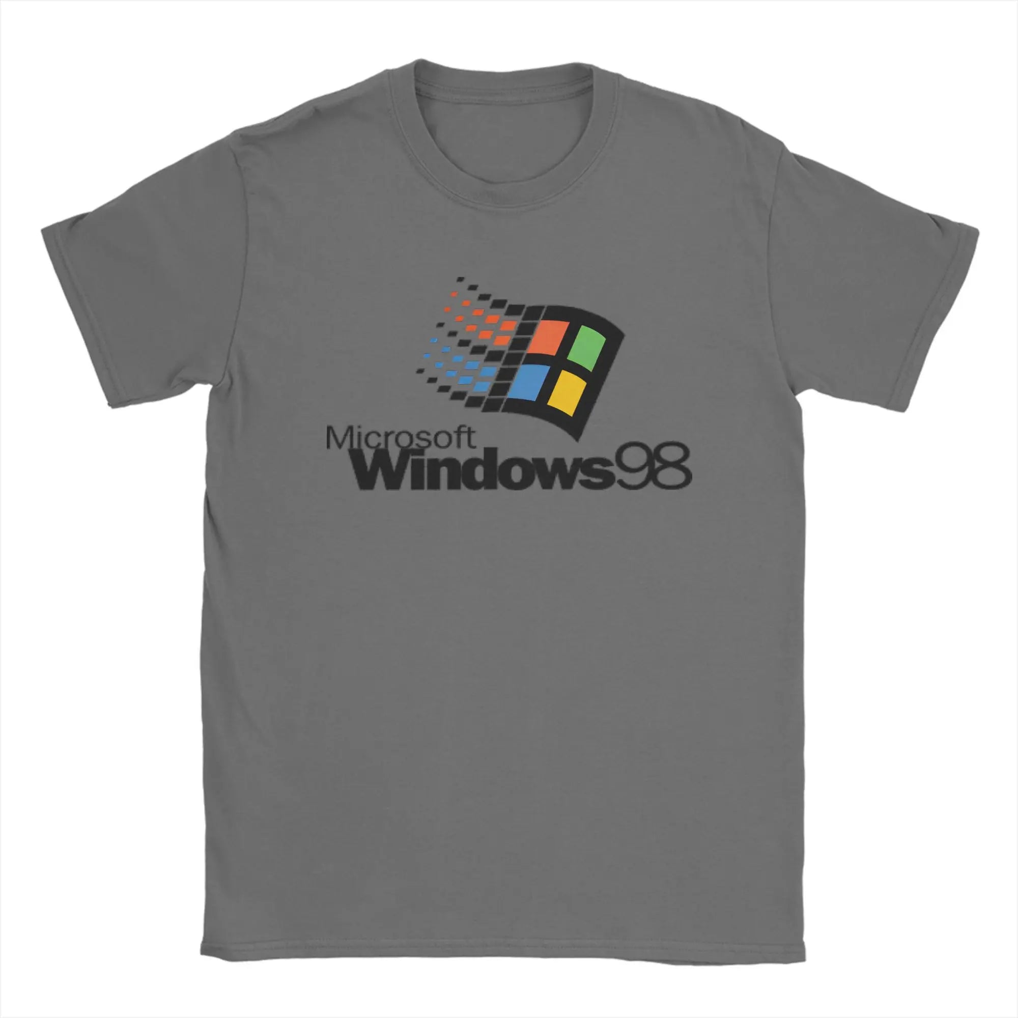Y2K Retro Windows 98 stacked logo T Shirts Y2K