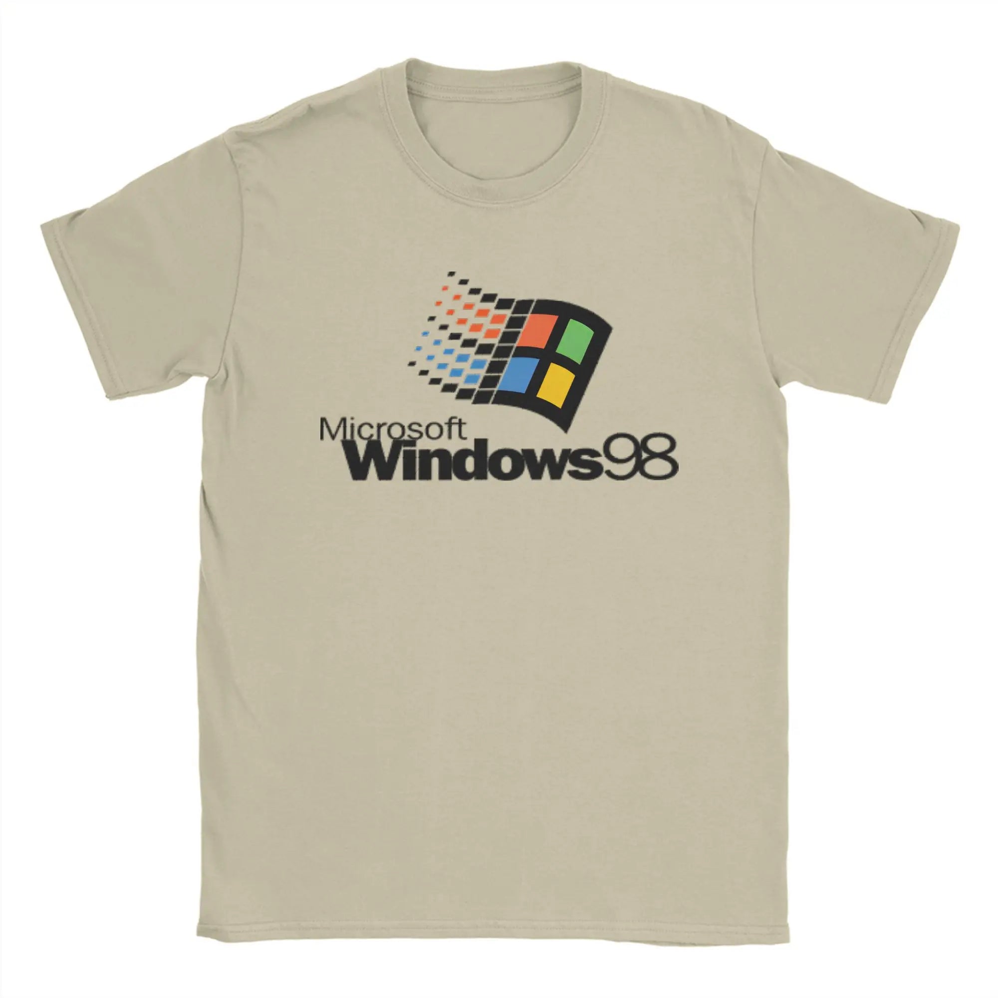 Y2K Retro Windows 98 stacked logo T Shirts Y2K