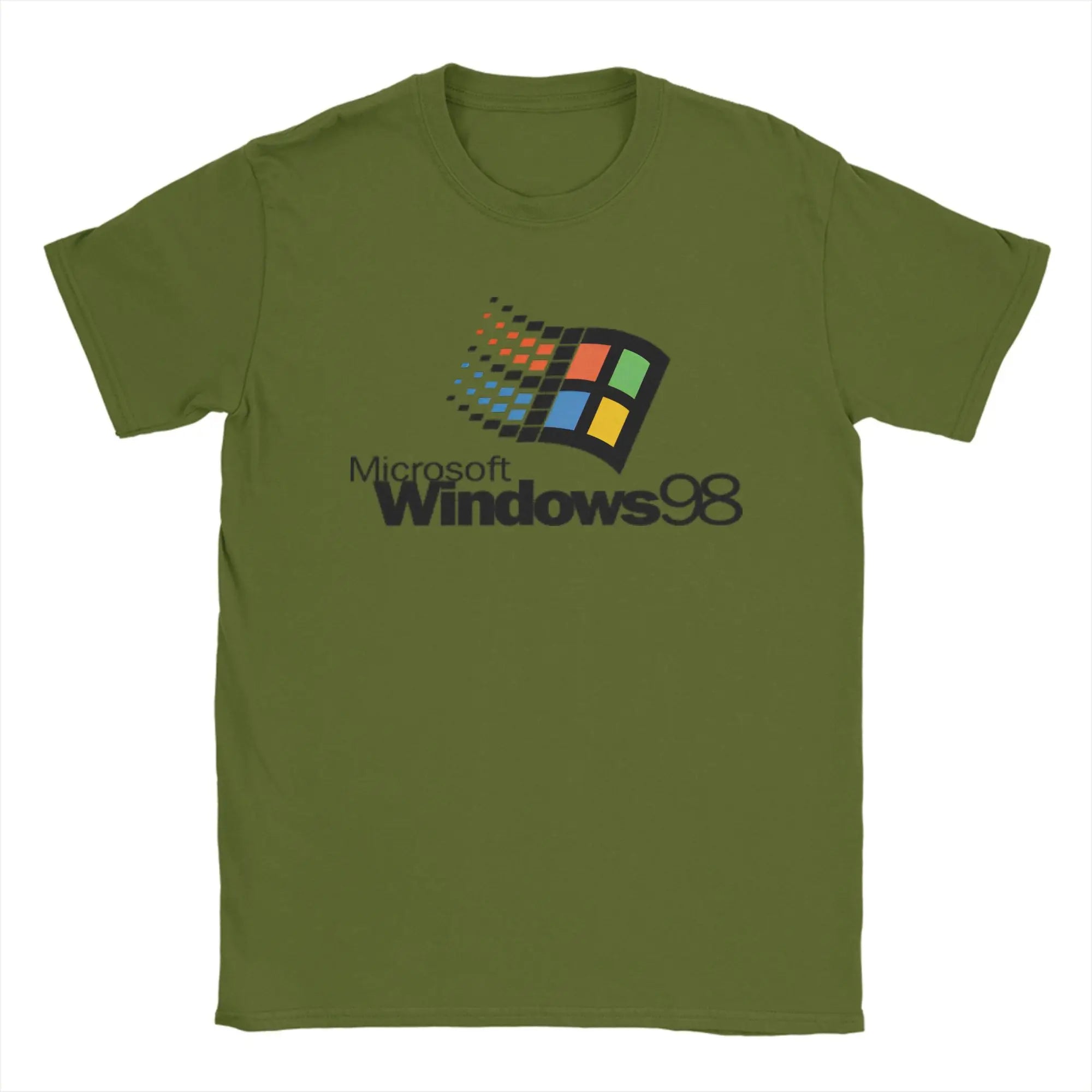Y2K Retro Windows 98 stacked logo T Shirts Y2K