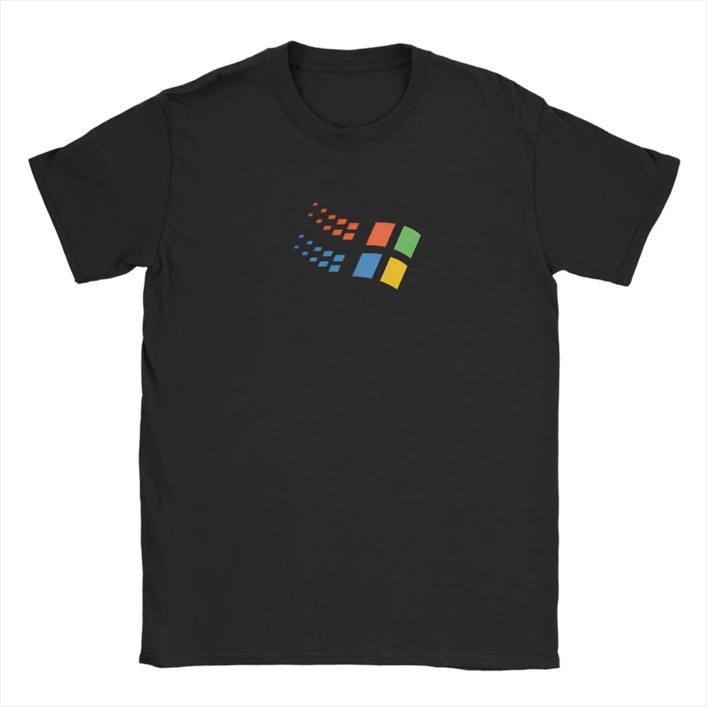Y2K Retro Windows 98 stacked logo T Shirts Y2K