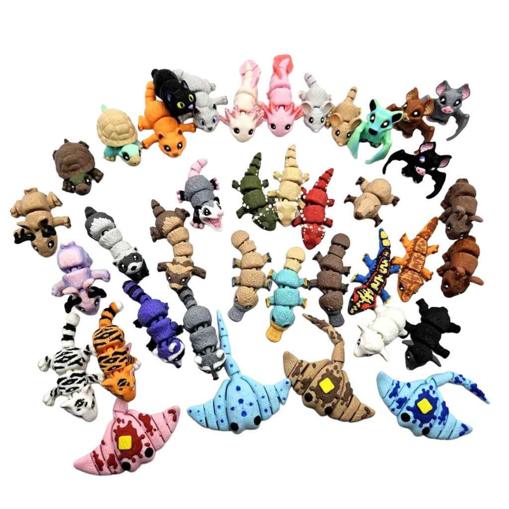 Fidget Animals | Party Favor Pack of 3D Printed Animals: 12
