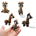 Flexi Giraffe Fidget Toy | 3D Printed Keychain Figurine: Yellow / No