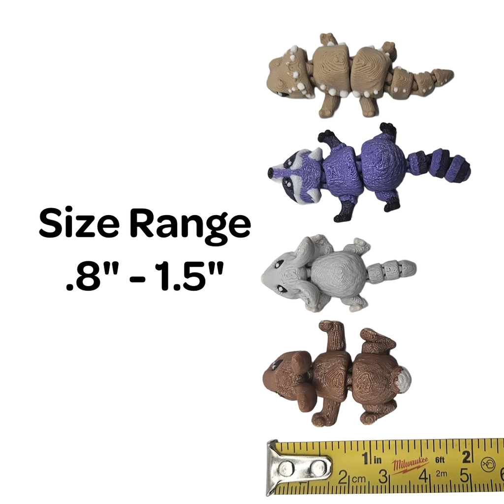 Fidget Animals | Party Favor Pack of 3D Printed Animals: 12